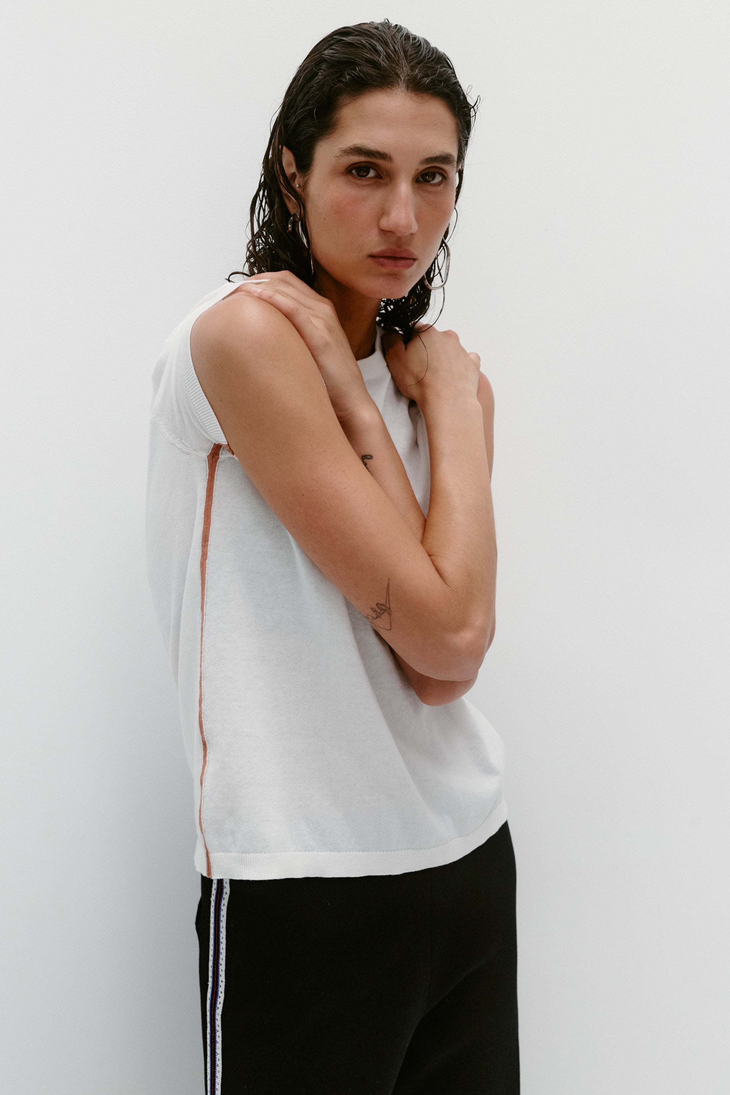 Nagnata Highlighter Tee 3.0 Ivory on model