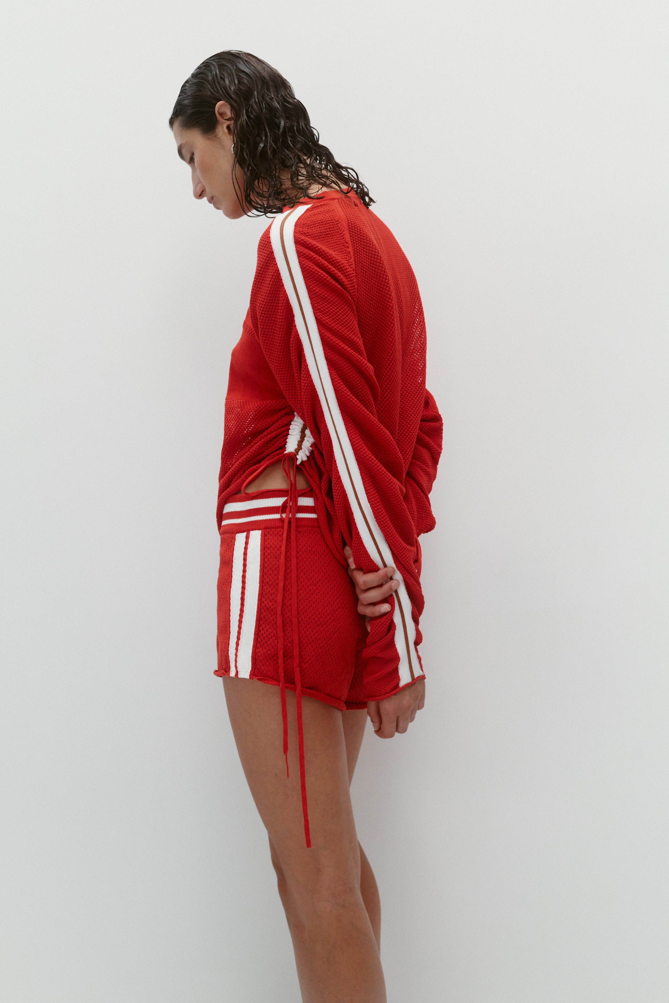 Nagnata Downtown Mesh Short Poppy on model