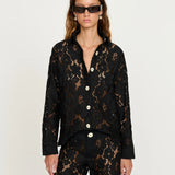 Casa Button Down - Black Fleur Lace