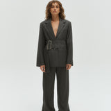 Margot Blazer - Grey Pinstripe