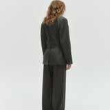 Margot Blazer - Grey Pinstripe