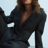 Margot Blazer - Grey Pinstripe