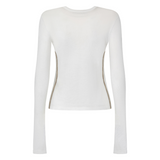 Sheer Essentias Long Sleeve Top - Cream