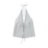 Open Frill Halter - Dream Stripe