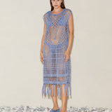 Ionia Jacquard Macrame Tunic - Denim