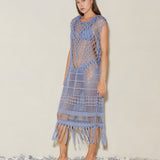 Ionia Jacquard Macrame Tunic - Denim