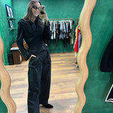 Long Sleeve Chaimberlain Top - Black Tech Taffeta
