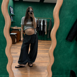 Silk Adjustable Balloon Pants - Washed Black