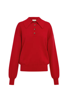 Alémais Rocky Knit Polo Cherry ghost image | Peggy Concept Store