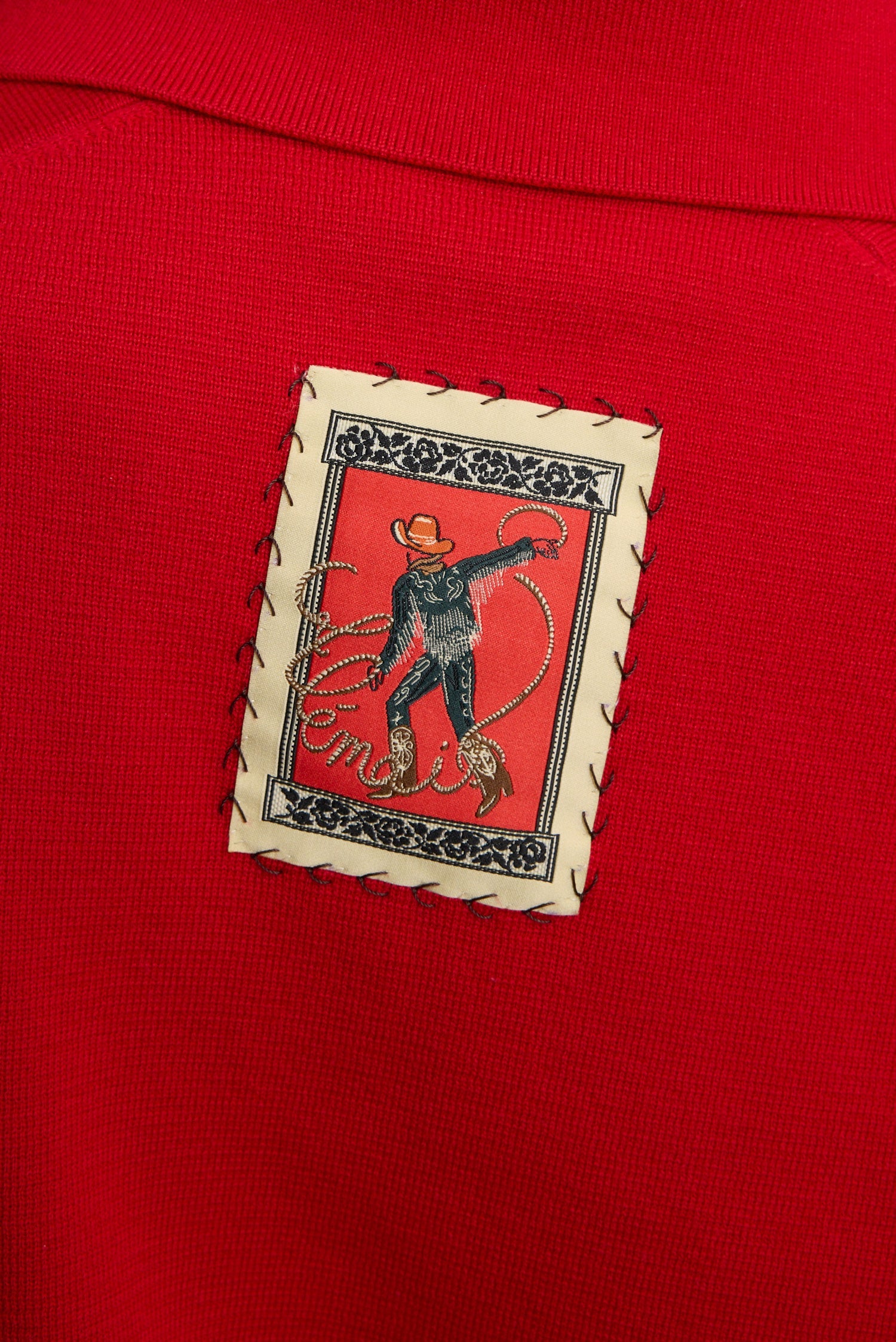 Alémais Rocky Knit Polo Cherry detail view | Peggy Concept Store