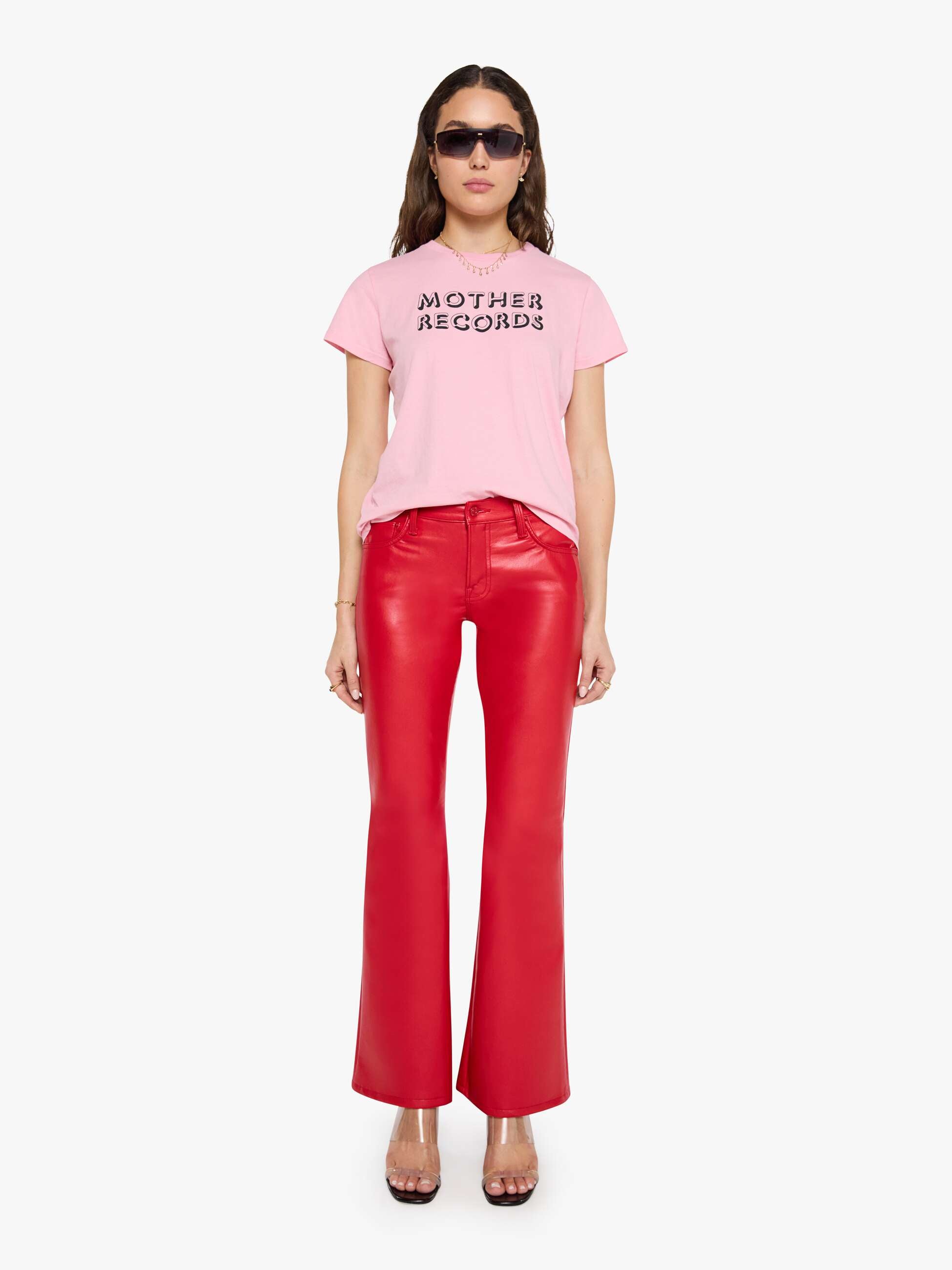 MOTHER The Boxy Goodie Goodie Tee Candy Cane full length