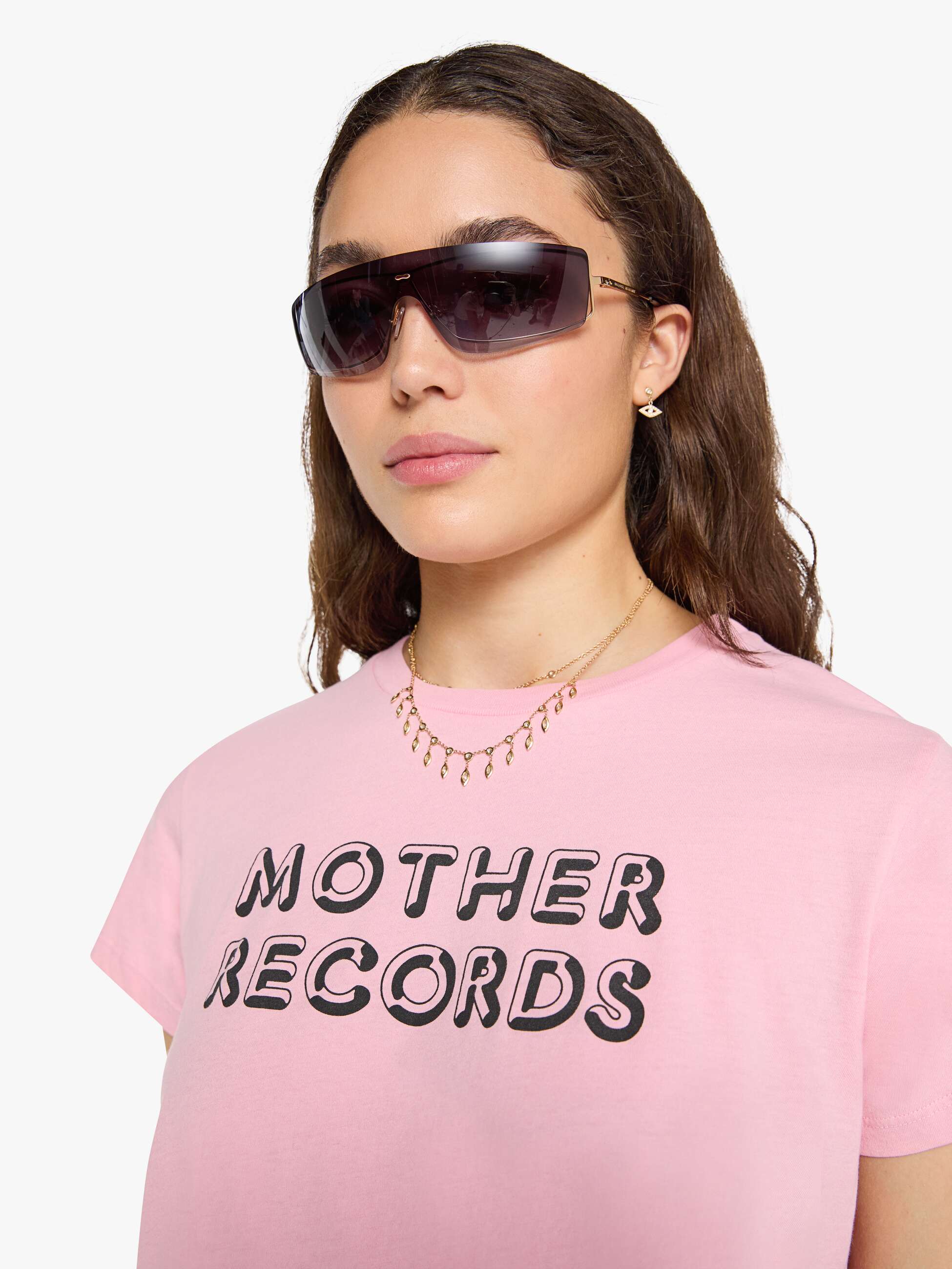 MOTHER The Boxy Goodie Goodie Tee Candy Cane detail
