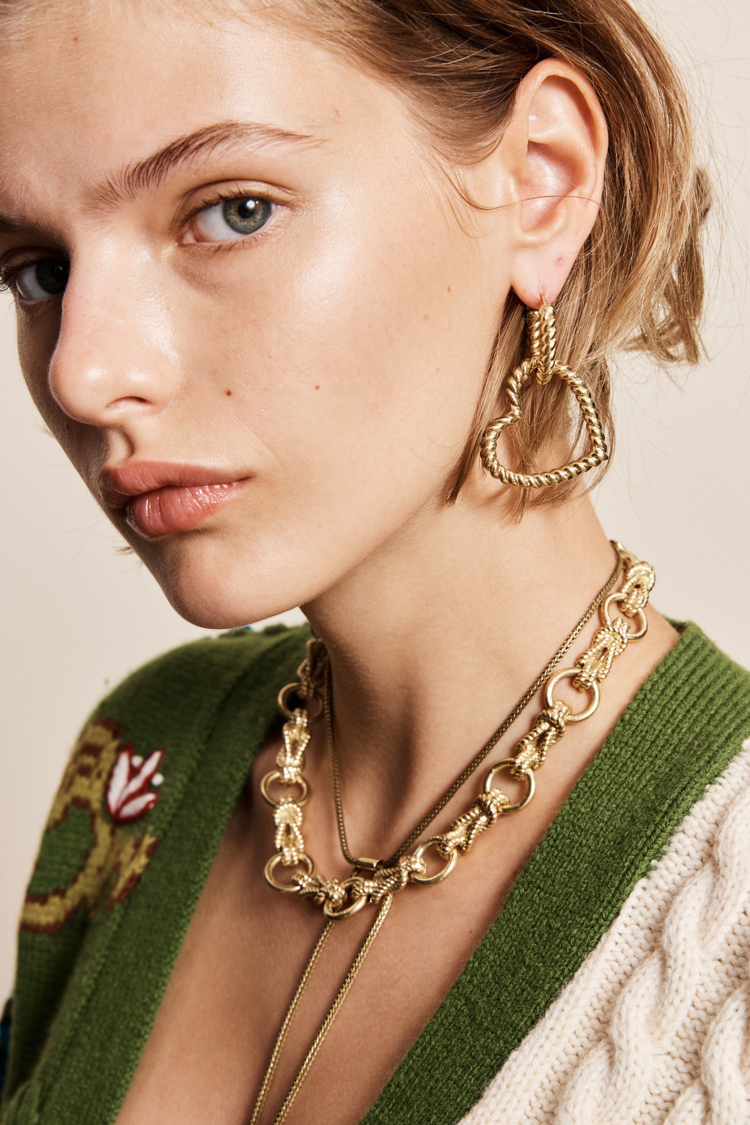 Alémais Django Rope Heart Hoop Earrings detail view | Peggy Concept Store