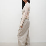 Cotton Silk Paper Bag Pants - Slate Stripe