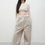 Cotton Silk Paper Bag Pants - Slate Stripe