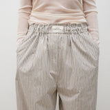Cotton Silk Paper Bag Pants - Slate Stripe