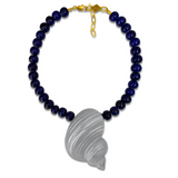 Emma Shell Necklace - Navy