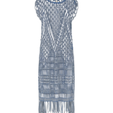 Ionia Jacquard Macrame Tunic - Denim