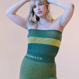 Yang Tube Top - Forest/Chartreuse