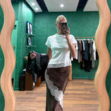 Lace Trimmed Baby Tee - White