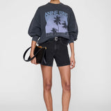 Miles Sweatshirt Palms - Washed Grey