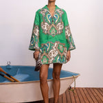 Alémais Porter Mini Dress in Printed Linen – front view | Peggy Concept Store