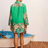 Alémais Porter Mini Dress in Printed Linen – back view | Peggy Concept Store