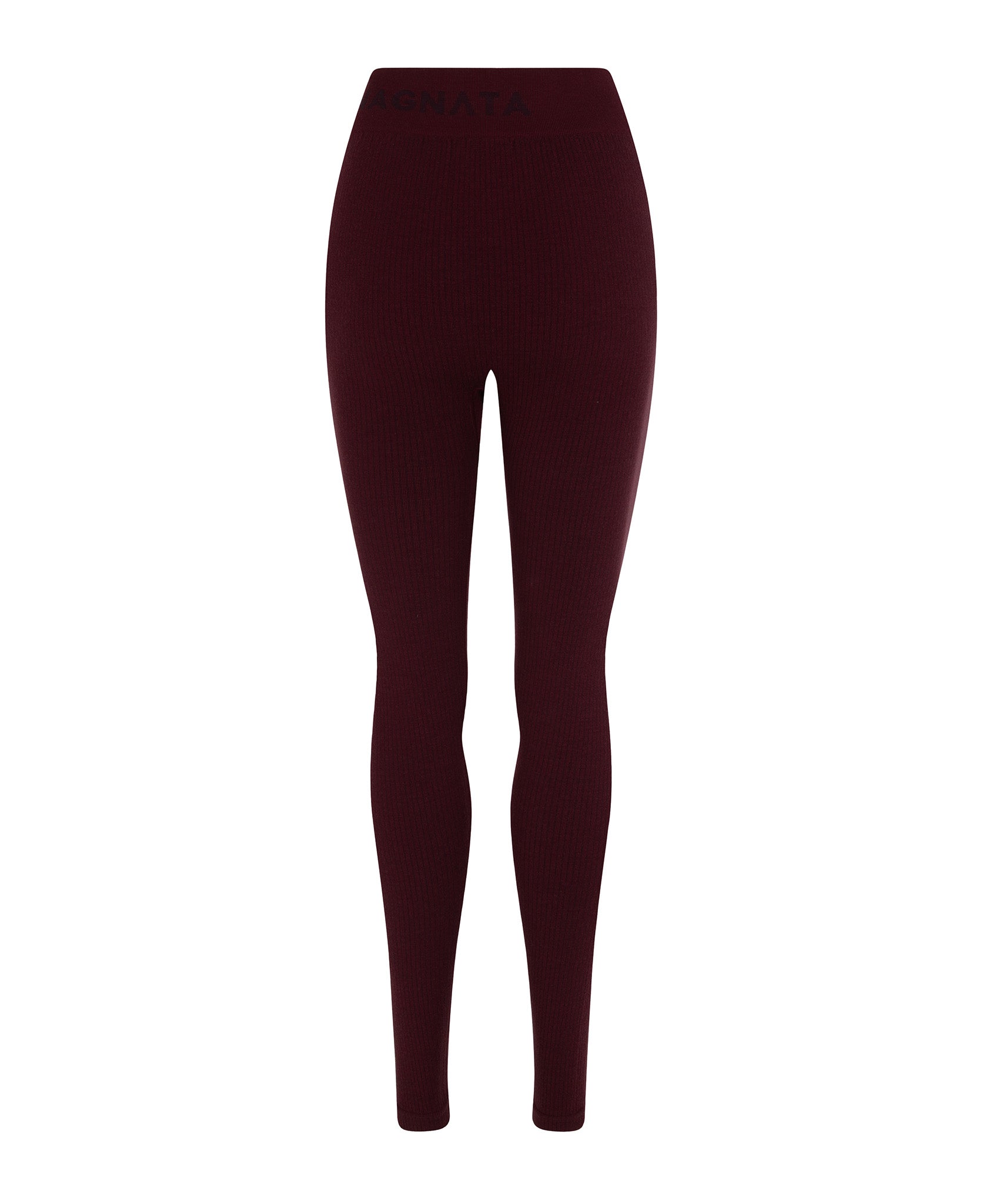 Classic Wool Rib Legging in Mulberry by Nagnata - back