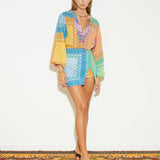 Bon Bon Split Mini Skirt - Mosaic