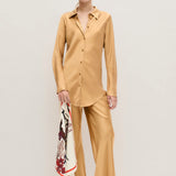 Bias Cut Pants - Cowrie
