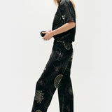 Bias Cut Pants -  Fibonacci Black