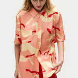 Short Sleeve Boyfriend Shirt - Rabbit Amaranth