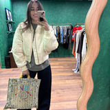 Maxi Quilted Cabas Tote Love - Beige / Mustard