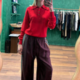 Rocky Knit Polo Cherry