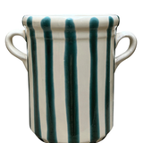 Ceramic striped green wine cooler