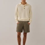 Cotton climbing short - safari herringbone