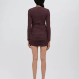 Venus Looped Long Sleeve Dress - Mahogany