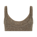 Cable Knit Wool Bralet - Fawn