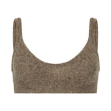 Cable Knit Wool Bralet - Fawn