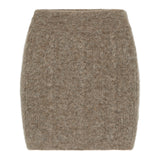 Cable Knit Wool Skirt - Fawn