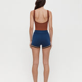 Houndstooth Wool Bodysuit - Spice