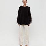 Brushed Alpaca Sweater - Black