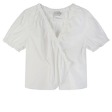 Cross Frill Top - White