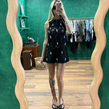 Strela Micro Dress - Black Fleur Lace