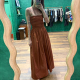 Shirred Bodice Dress - Garnet