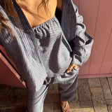 Double Placket Shirt - Azure Stripe