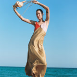 Deco Ruched Dress - Snapper