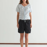 Crinkle Top - Powder Blue Stripe