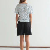 Crinkle Top - Powder Blue Stripe