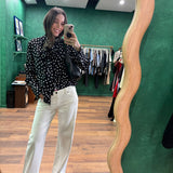 Ruby Shirt - Black/White Double Dot Jacquard